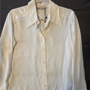 Zara White Blouse